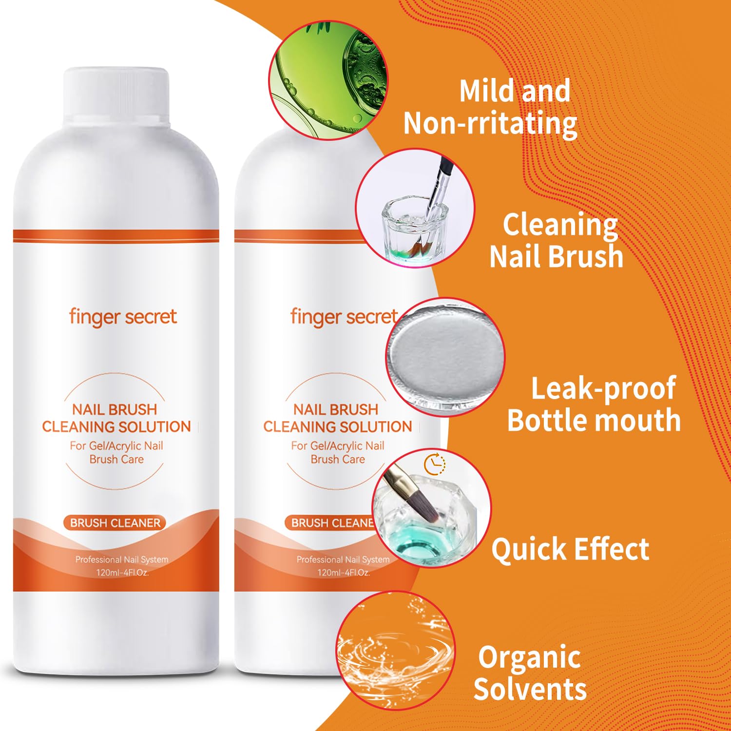 Nail Brush Cleaner & Restorer Nail Brush Clean Solution Quickly Clean Nail Brushes Gel Nail Brush Cleaner Kit with Glass Cup Nail Cleaning pads for DIY Salon at Home 4 Fl.Oz-BrightBean Baby