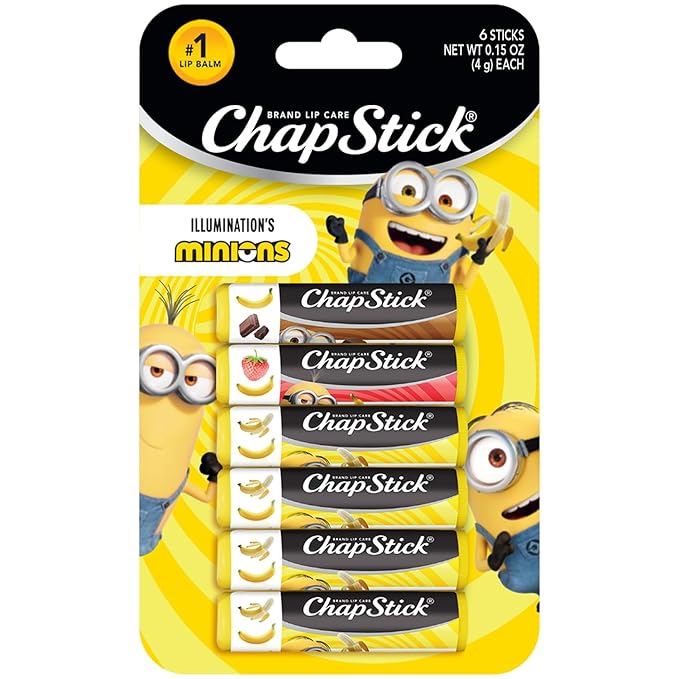 ChapStick Lip Balm Sets, Minions Banana-Nana + Variety Banana Pack (6 Sticks), Party Favors for Kids, 0.15 Oz Ea-BrightBean Baby