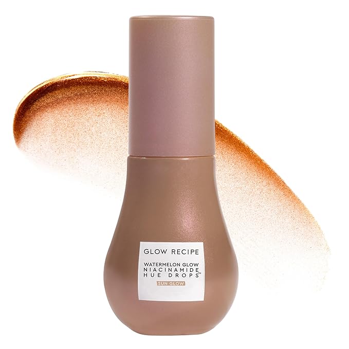 Glow Recipe Hue Drops - Mini Tinted Face Serum - Bronzing Drops to Brighten & Hydrate - Skincare Makeup Primer & Liquid Highlighter to Blur Pores for a Radiant, Even Skin Tone - Sun Glow (15ml)-BrightBean Baby
