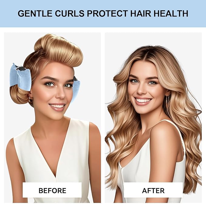 Togayu Heatless Curls Overnight Set - Jumbo Overnight Hair Curlers to Sleep In, Soft Velvet Hair Rollers for Women, No Damage Curls Styling Tools 3pcs-BrightBean Baby