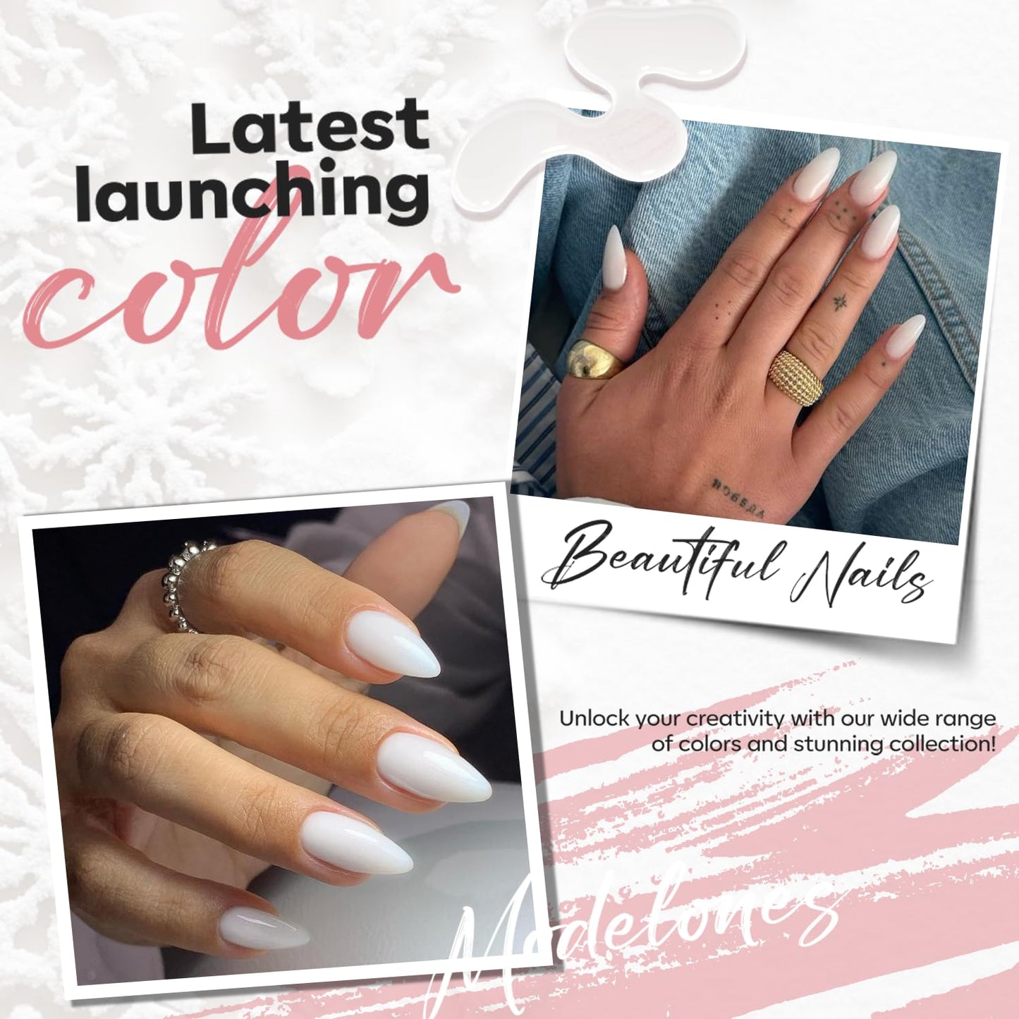 modelones Milky White Nail Polish, 15 ml Jelly Milky White Sheer Clear Nail Polish, Quick Dry Nail Lacquer Strengthener Long Last Nail Art DIY Manicure Gift for Women Girls 0.5 Fl Oz-BrightBean Baby