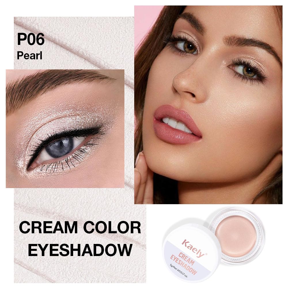 Cream Glitter Purity Shimmer Metallic Eyeshadow Palette Makeup, Natural Single Mini Instant Holographic Eyeshadow For Women, Sombras Crema Para Ojos, Talc, Paraben & Cruelty Free, P06-BrightBean Baby