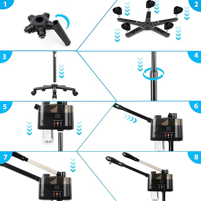 Professional Facial Steamer, Hot&Cold Mist Facial Steamer, Facial Humidifier on Wheels, Esthetician Steamer for Facial Deep Cleaning and Moisturize, Suitable for Spa, Salon and at Home Use-BrightBean Baby