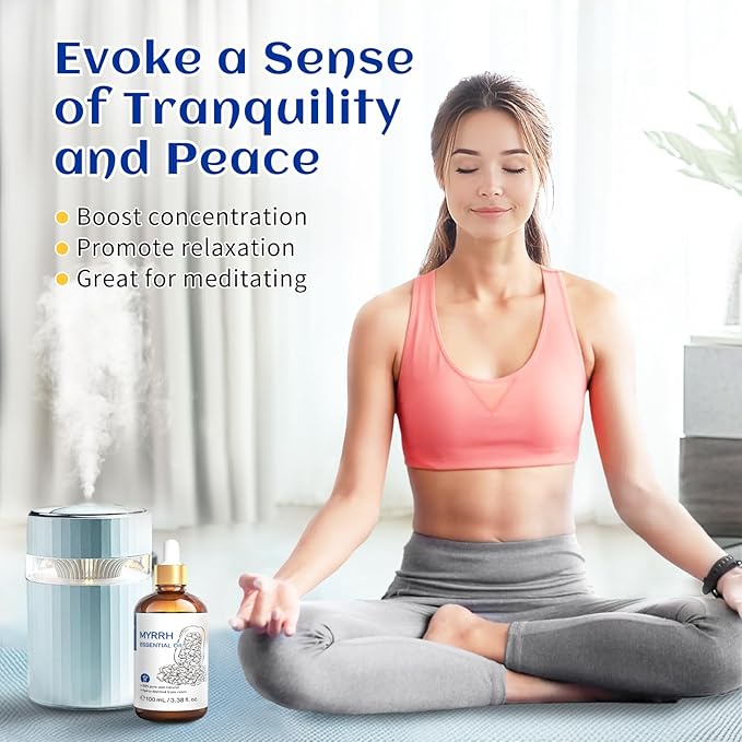 HIQILI 100ML Myrrh Essential Oil for Skin, Diffuser & Candle, 100% Pure and Natural - 3.38 Fl Oz-BrightBean Baby