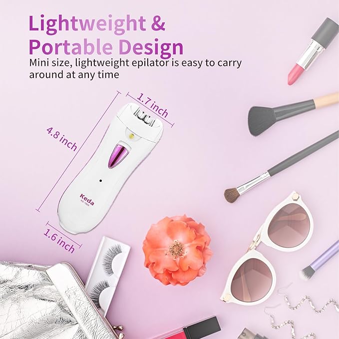 Smooth Glide Epilators Hair Removal for Women, Rechargeable Epilator, Portable Glamorous Skin Epilator for Women Face with LED Light, Hair Removal Device for Armpits/Bikini Line/Chin/Arms/Legs-BrightBean Baby