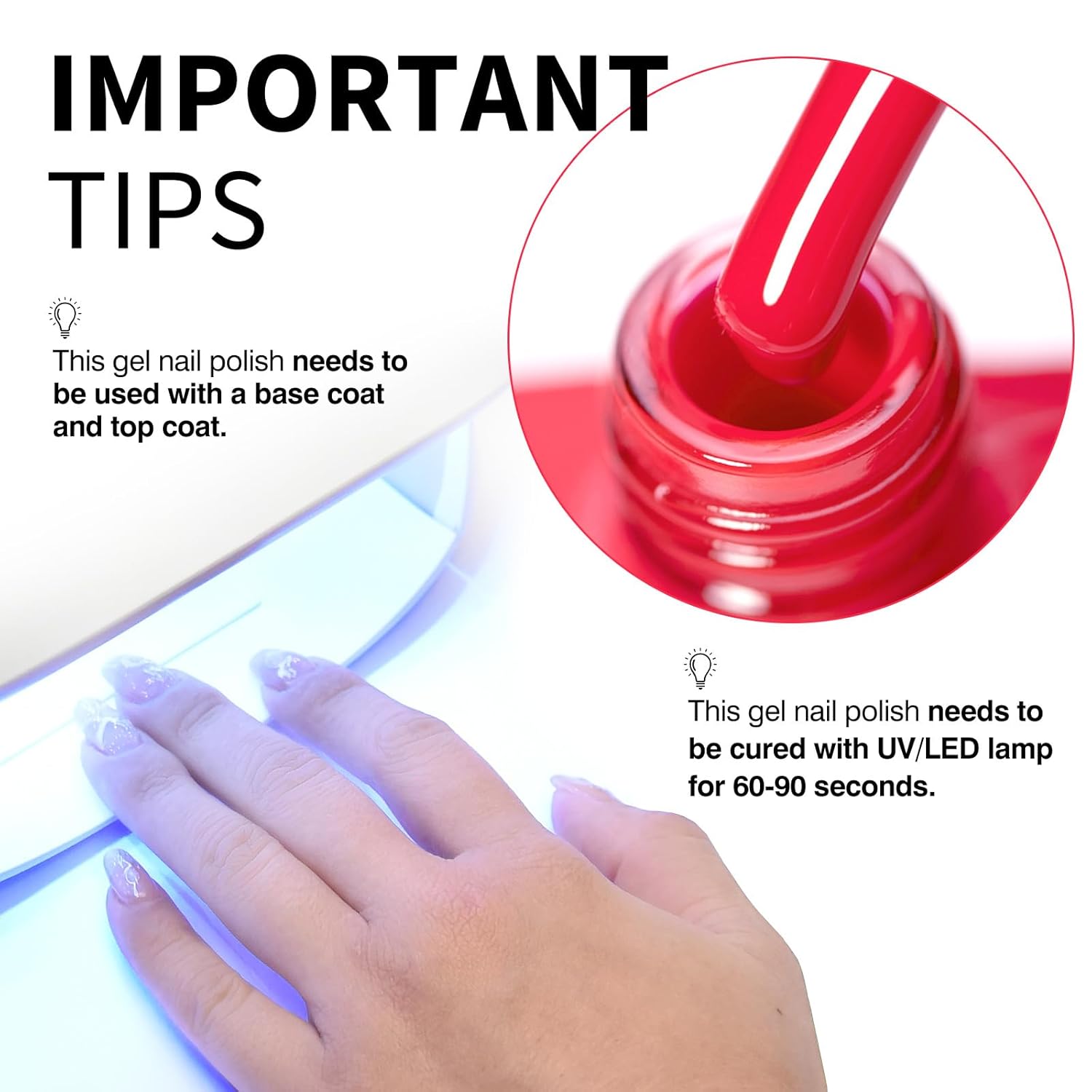 CANNI Pink Gel Polish - Hot Pink Color, 1Pcs U V Gel, Gloss Soak Off For Salon & DIY French Nail Manicure-BrightBean Baby