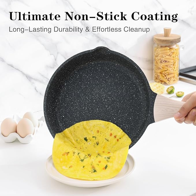 Kordisen Nonstick Frying Pan Set 3 Piece - Healthy Induction Skillet Set 8, 9.5, 11 Inch