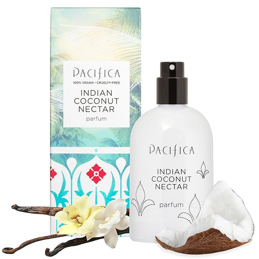 Pacifica Indian Coconut Nectar Spray Perfume, 2 oz – Warm Coconut & Vanilla Gourmand Fragrance for Women Clean Beauty Scent, Long-Lasting Beachy & Layerable, 100% Vegan & Cruelty-Free Made in USA-BrightBean Baby