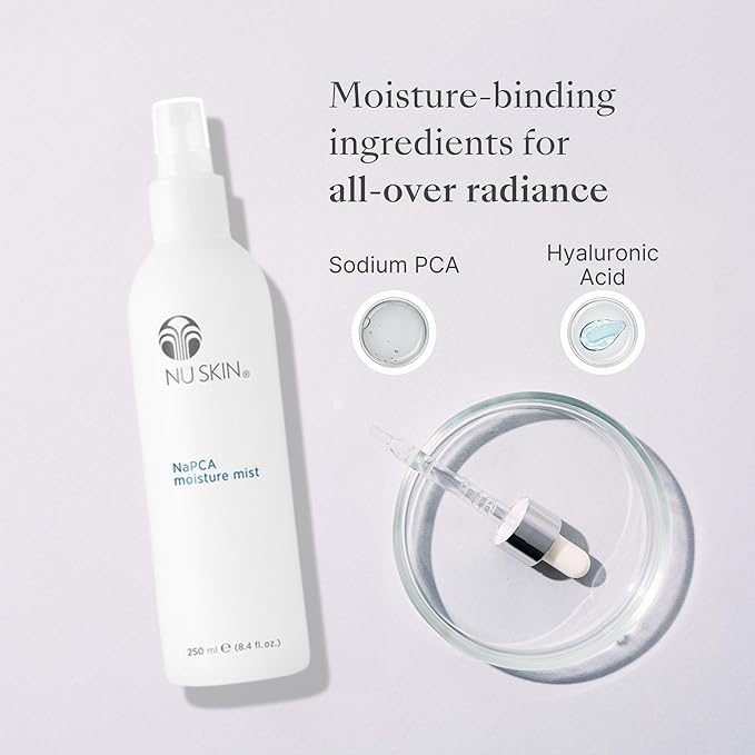 Nu Skin NaPCA Moisture Mist | Revitalizing Moisturizer & Cooling Mist with Hyaluronic Acid | Hydrating Spray for Face, Body & Hair | Sodium PCA for All Skin Types | 8 oz | 1 Pack-BrightBean Baby
