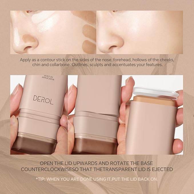 Multi-Use Foundation Stick Makeup with Brush,High Coverage Blendable Lightweight Contour Stick,Waterproof Flawless Natural Finish Creamy Foundation Makeup,Longwear Face Makeup Stick(#1)-BrightBean Baby