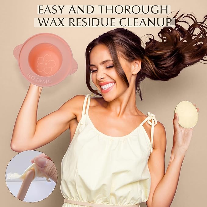 KOTAMU Wax Warmer, Waxing Kit for Women Men Hair Removal, Digital Waxing Machine for Face Eyebrow Bikini Brazilian Leg Body &Sensitive Skin, Pink Wax Kit With 44 Accessories for Home Salon Use-BrightBean Baby