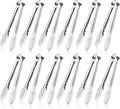 12 Pack Small Serving Tongs,XEVOM Stainless Steel Sugar Tongs Mini Appetizers Tongs Mental Kitchen Tongs for Serving Food (5inch)