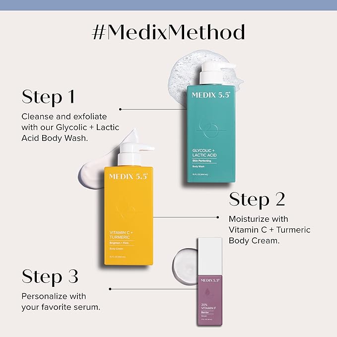 MEDIX 5.5 Vitamin C Cream Face Lotion & Body Lotion Moisturizer | Anti Aging Skin Care Firming & Brightening Cream Diminishes The Look Of Uneven Skin Tone, Age Spots, & Sun Damaged Dry Skin, 15 Fl Oz-BrightBean Baby