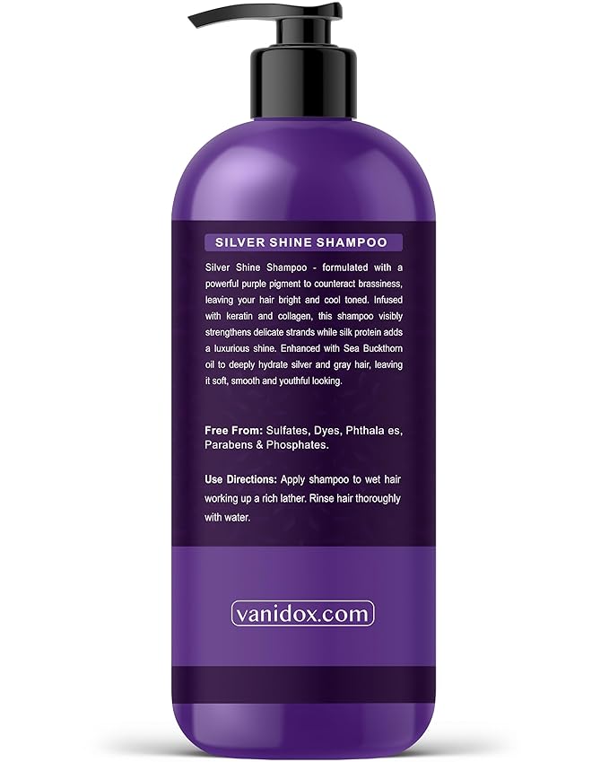 Brass Toning Purple Shampoo for Grey and Silver Hair, Infused with Purple Pigment, Sulfate Free Shampoo for Gray and Silver Hair (16 fl oz)-BrightBean Baby