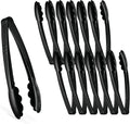 [Black Tongs 7.5'' Inches] Plasticpro 7.5'' Serving Tongs Heavy Duty Reusable Kitchen and BBQ Black Serving Tong for party's, Caterings, Events, Buffet, Weddings, And every Day use Pack of 12