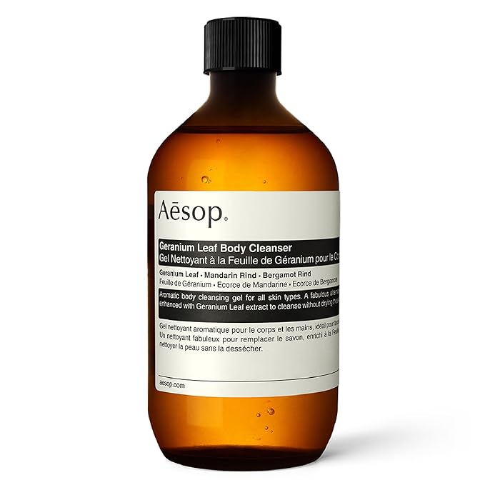 Aesop Geranium Leaf Body Cleanser - Invigorating Gentle Cleansing Gel - Green, Citrus, Fresh - 16.9 fl oz-BrightBean Baby