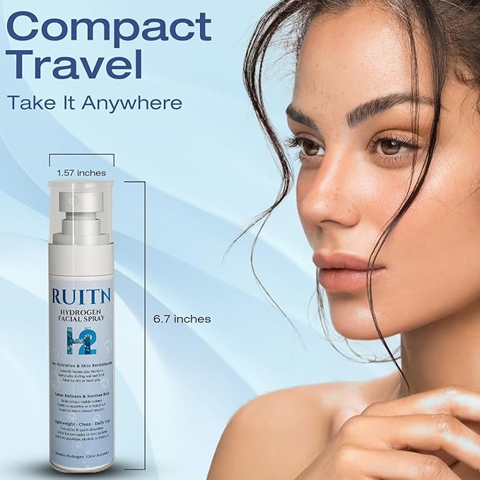 Hydrogen Face Mist Hydrating Spray,with Hydrogen Water Tablets, H2 Water Facial Spray for Deep Hydration,Anti-Aging Antioxidant Rejuvenation,Portable Design-BrightBean Baby