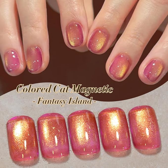 Born Pretty Cat Magnetic Eye Gel Nail Polish Spring Summer Neon Shimmer Glitter Holographic Aurora Rainbow Cat Magnetic Gel Polish Nail Art Manicure DIY at Home 6PCS-BrightBean Baby