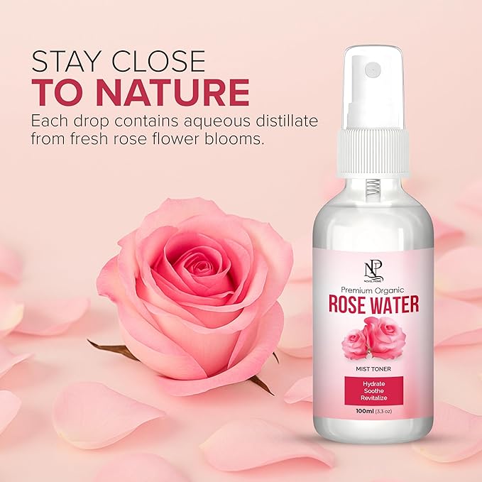 Rose Water 100ml, Refreshing Facial Mist for All Glowing Skin and Hair Types (Pack of 1)-BrightBean Baby