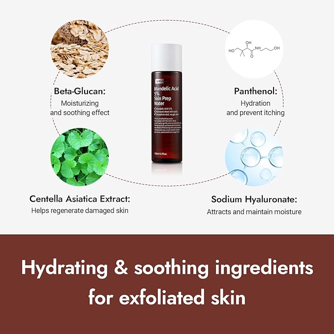 BY WISHTREND Mandelic Acid 5% Skin prep Water, Gentle Skin Renewal, Korean Exfoliator, Aha Bha Toner, for Sensitive Skin, Helping clogged pores, Glow up (4.1 Fl Oz (Pack of 1))-BrightBean Baby