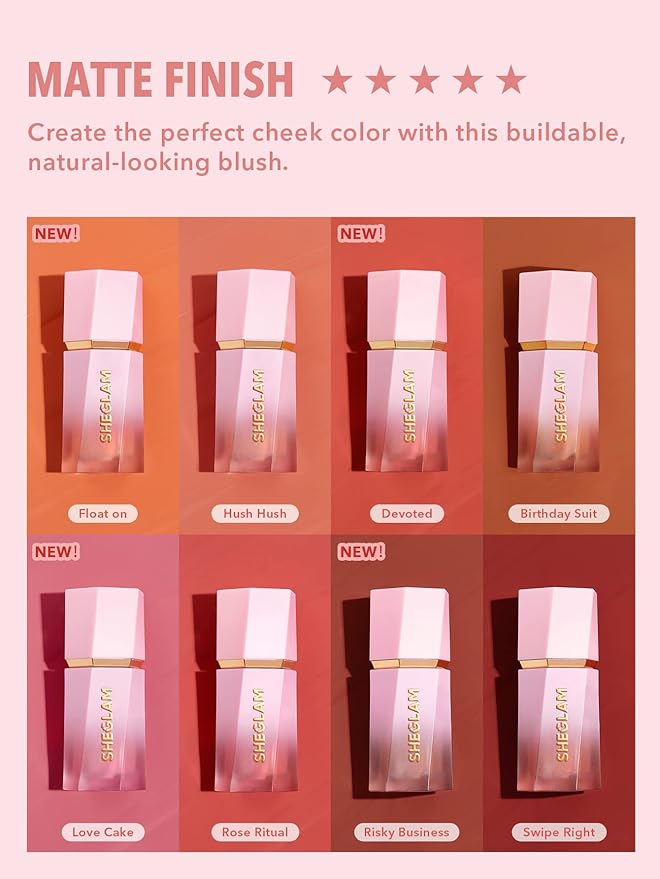 SHEGLAM Liquid Blush Makeup for Cheeks Matte Finish - Hush Hush-BrightBean Baby