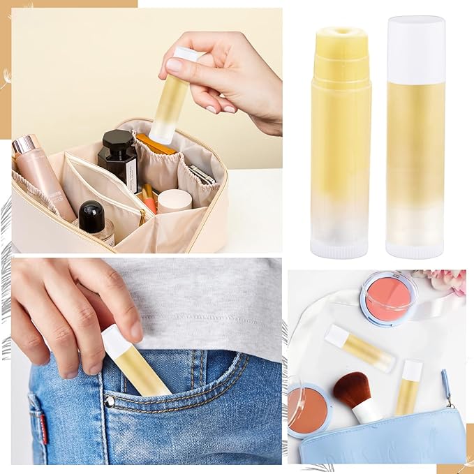100 Pcs 5.5ml Bulk Empty Lip Balm Tubes Refillable Plastic Lip Gloss Container Travel Lipstick Tubes Chapstick Tubes Holder For DIY Homemade Lip Balm (clear)-BrightBean Baby