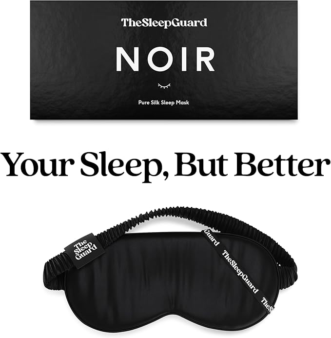 Pure Silk Sleep Mask [100% 6A Mulberry Silk, 22 Momme] Light Blocking Travel Essentials. Eye Masks for Sleeping. Black Oeko-Tex Blindfold. Eye Covers for Men & Women-BrightBean Baby