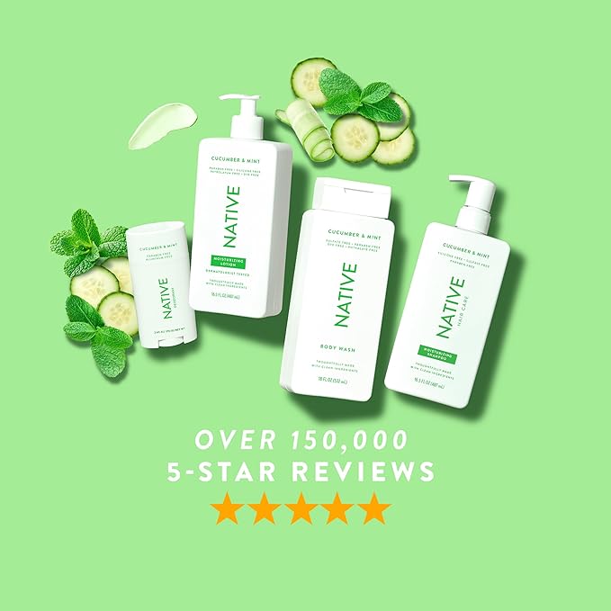 Native Body Lotion Contains Naturally Derived Plant-Based Moisturizers for Women and Men | Restores Dry Skin, Cucumber & Mint, 16.5 fl oz-BrightBean Baby