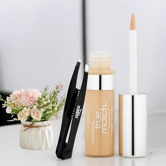 Concealer, Light/Medium Warm [W4-5], Blendable & Buildable Coverage, Bundle With Eyebrow Tweezers, Long-Lasting Radiant Skin, Pack Of 1 (0.17 Oz Each)-BrightBean Baby