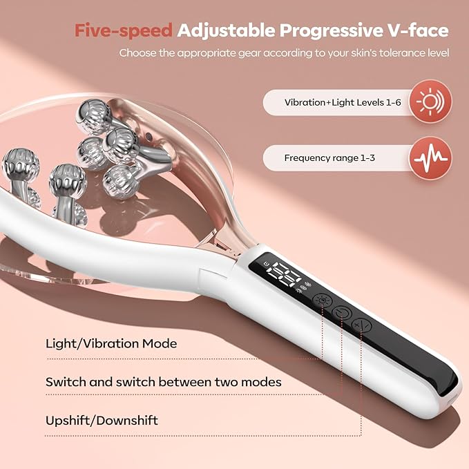 2025 New Microcurrent Facial Slimming Massager Red-Light-Therapy-for-Face and Neck,Vibrating Facial Massager with Thermals for Wrinkles, Double Chin,Firming and Lifting-BrightBean Baby