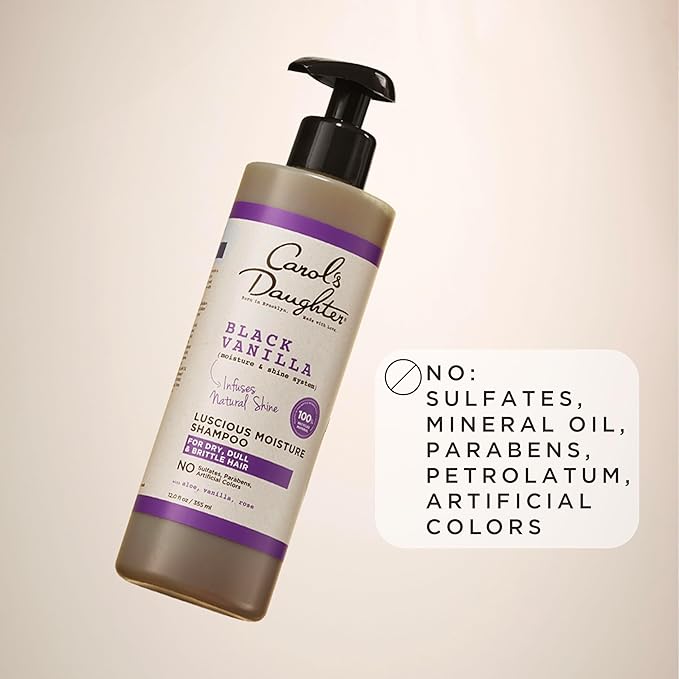 Carol's Daughter Black Vanilla Moisture Sulfate Free Shampoo for Curly, Wavy or Natural Hair, Moisturizing Hair Care for Dry, Damaged Hair, 12 Fl Oz-BrightBean Baby