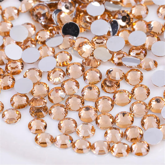 1500 Pieces SS16 4mm Flatback Rhinestones Clear Glass Round Gems Crystals for Nail Art DIY Crafts Clothes Shoes Bags （Champagne）-BrightBean Baby