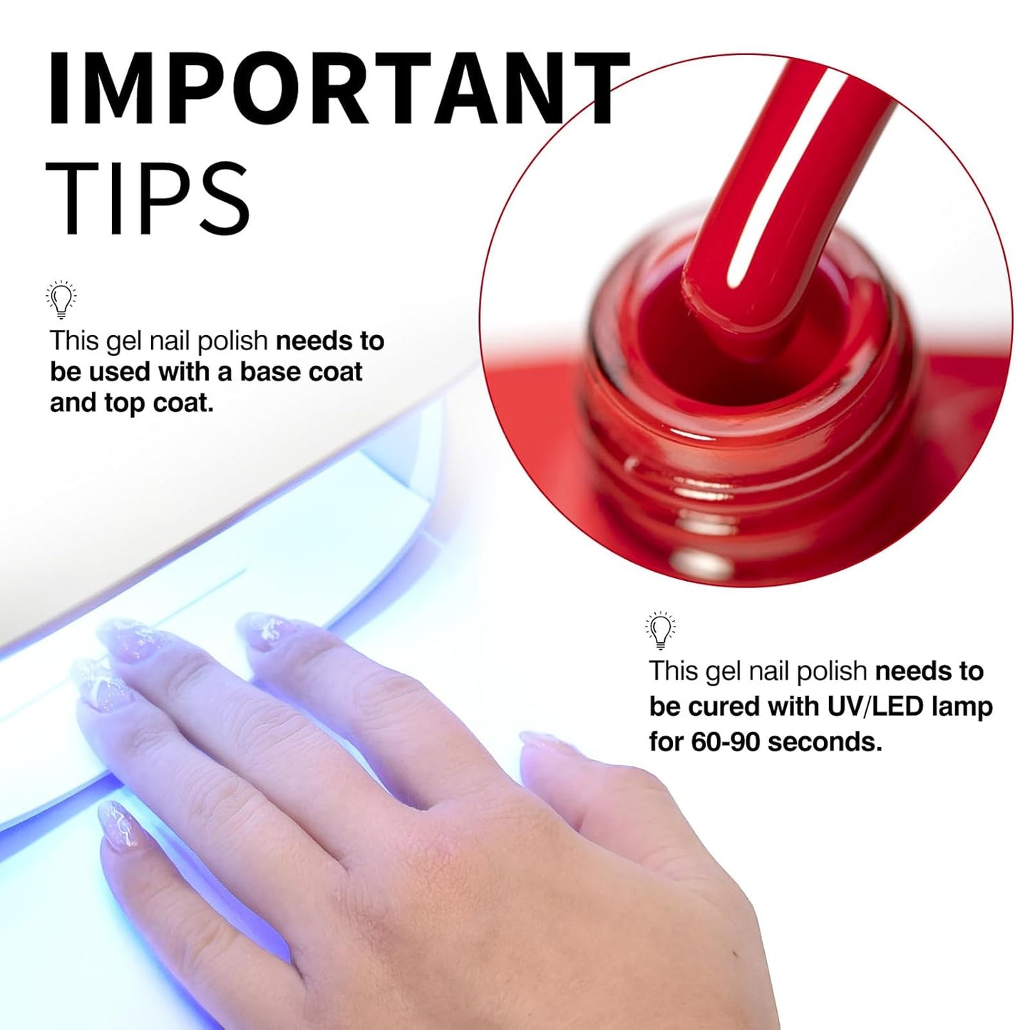 CANNI Gel Nail Polish Red Colors, 1Pcs Red Gel Polish High Gloss Soak Off UV Nail French Nail Manicure Salon DIY-BrightBean Baby