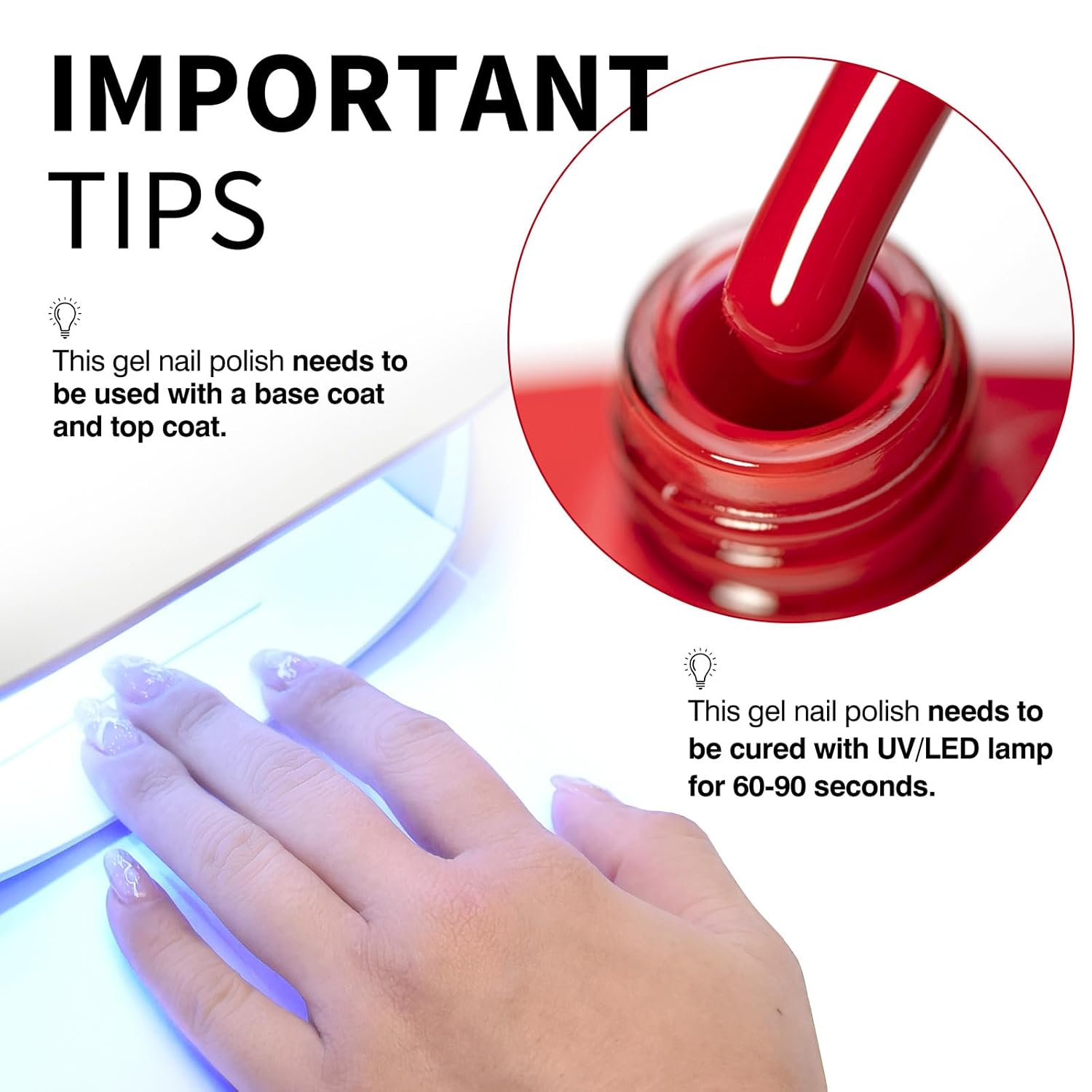 CANNI Gel Nail Polish Red Colors, 1Pcs Red Gel Polish High Gloss Soak Off UV Nail French Nail Manicure Salon DIY-BrightBean Baby