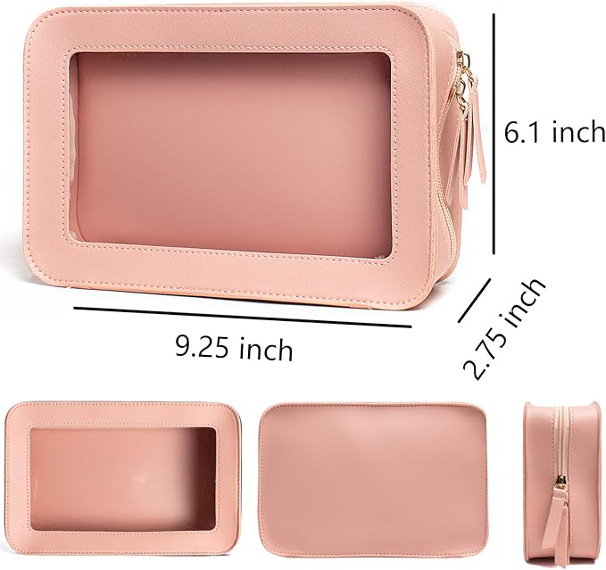 Clear Makeup Bag Small, TSA Approved Portable Toiletry Bag with Zipper Cosmetic Travel Bag Makeup Organizer Case Mini Makeup Pouch for Purse Car Organizer Bag for Women Men-BrightBean Baby