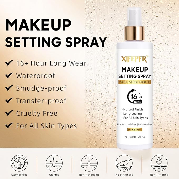 Makeup Setting Spray, 8.12 Fl Oz Matte Finishing Spray, Ultra Fine Setting Mist, Long Lasting Fixing Spray, Lightweight Oil Control Hydrating Refreshing Fast Drying, Vegan & Cruelty-Free-BrightBean Baby
