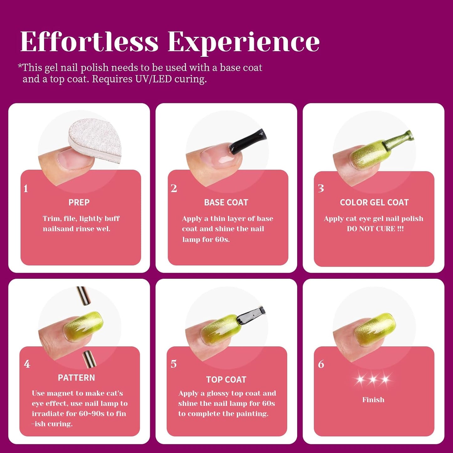 Deep Red Purple Cat Eye Gel Nail Polish - Perfect for DIY at Home & Ideal Gift for Nail Art Lovers!-BrightBean Baby