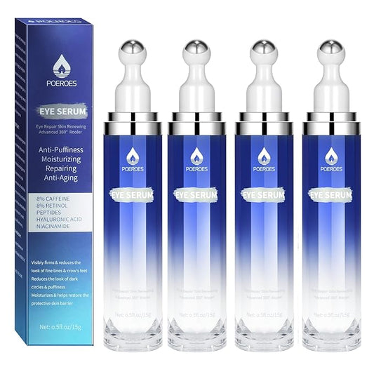 Under Eye Cream with 8% Caffeine & Retinol | Hyaluronic Acid, Niacinamide & Peptides | Eye Roller for Puffy Eyes, Dark Circles & Wrinkles | 2 fl. oz.…-BrightBean Baby