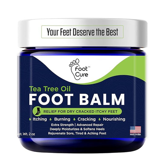 Tea Tree Oil Balm – Moisturizer for Dry Cracked Feet – Instantly Hydrates & Soothes Irritated Skin & Athlete's Foot – Best Care for Women and Men – Made in USA-BrightBean Baby