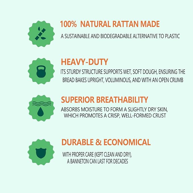 9 & 10 Inch Banneton Bread Proofing Basket Set with Liners,Dough Scraper,Bread Lame & Danish Whisk - Oval and Round Sourdough Baking Kit for Professional & Home Use