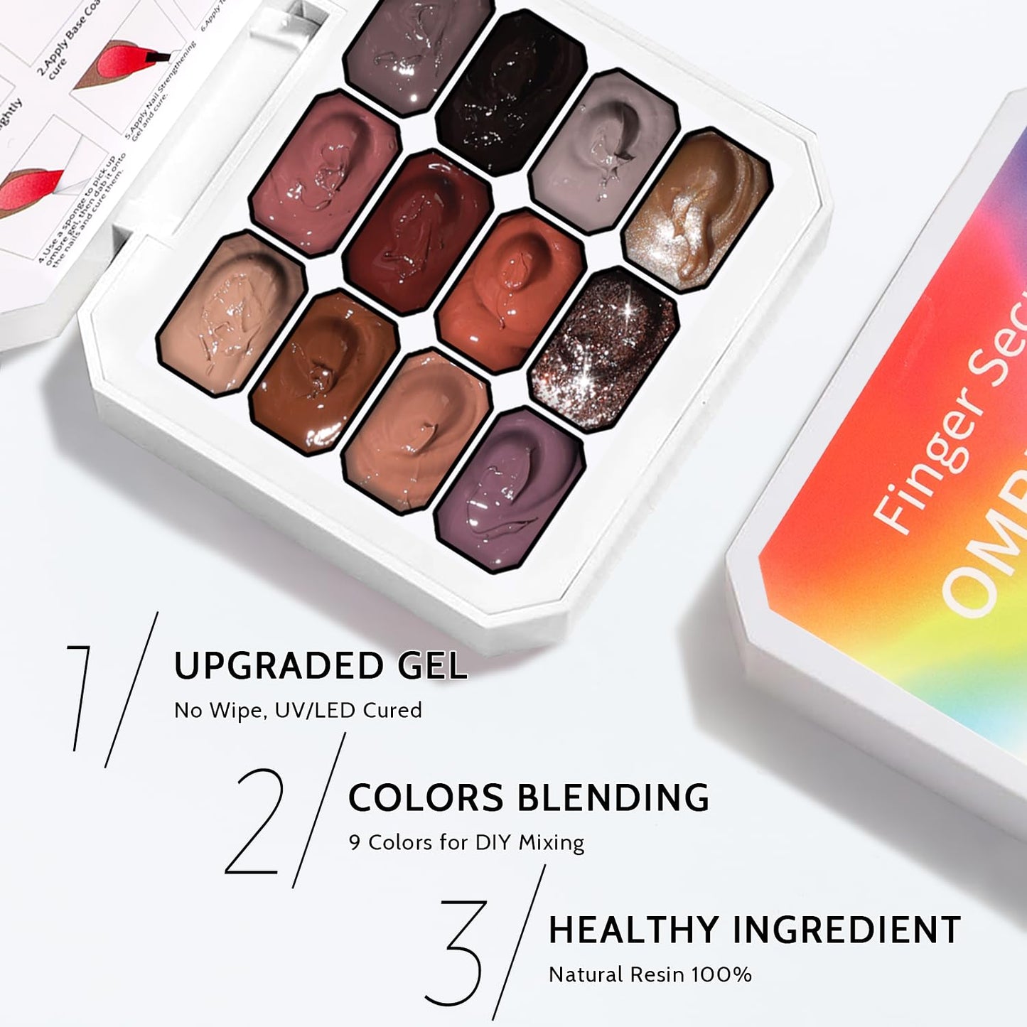 Sponge Pat Paint Nail Gel, Ombre Nails Gradient Gel Nail Blush Blooming Aura Nails Drawing Stripper Floral Painting DIY Nail Art, No Wipe, UV/LED Curing (12 Colors C)-BrightBean Baby