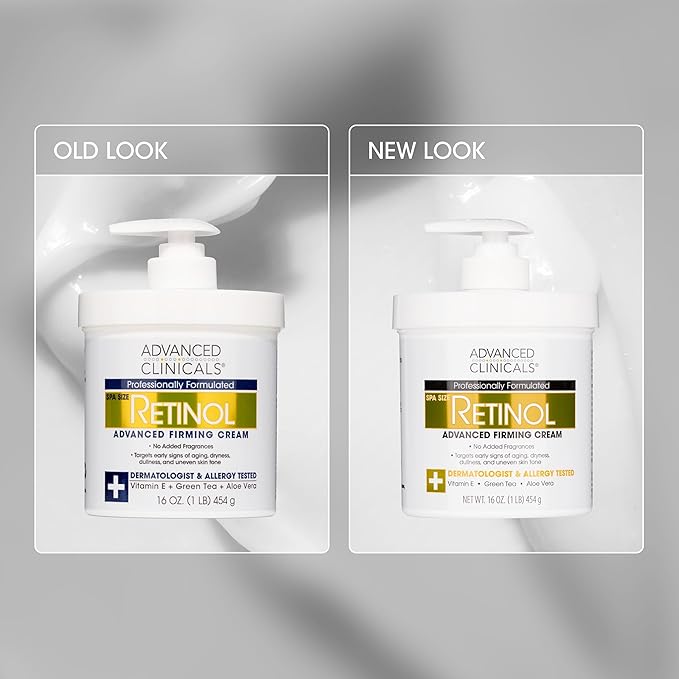 Advanced Clinicals Retinol Body Lotion + Brightening Vitamin C Cream 2pc Skin Care Set | Skin Tightening Body Moisturizer & Face Lotion | Crepey Skin Care Treatment | Skin Care Products, 2pc Set-BrightBean Baby