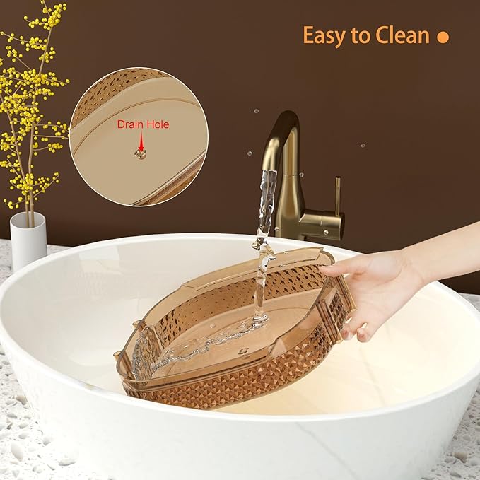 Awenia Rotating Makeup Organizer 360, Stackable Adjustable Large Capacity Cosmetic Storage Unit,Dresser Bathroom Kitchen Countertop Organizer with Metal Handle, Plus Size (Honorable Gold, 1 Tier)-BrightBean Baby