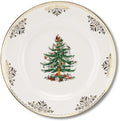 Spode Christmas Tree Gold Dinner Plate, 10 Inch - Celebratory Holiday Serveware, Classic Holiday Plate with Nostalgic, Festive Design - Fine Porcelain, Warm Oven & Dishwasher Safe