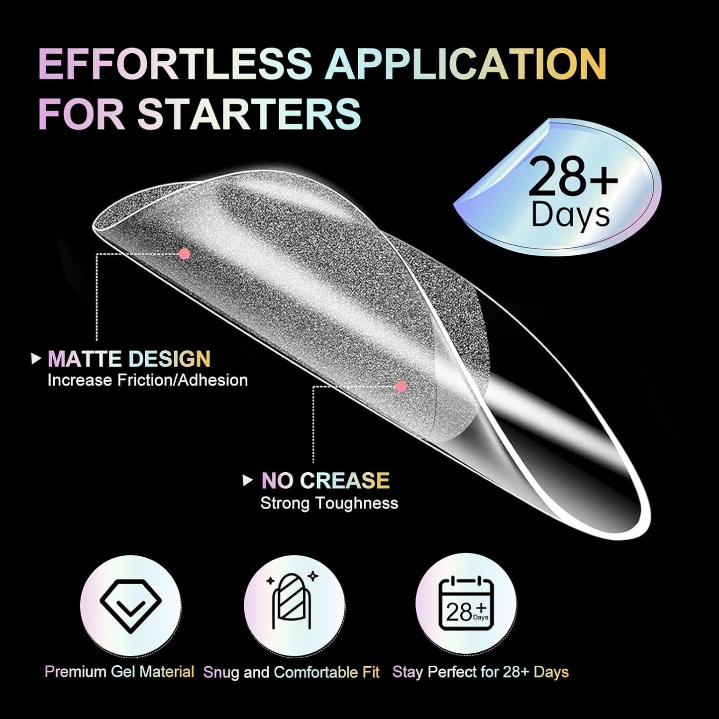 Almond Nail Tips Soft Gel Nail Tips 240Pcs Pre-Shaped Medium Pointed Almond Nails Half Matte Full Cover Acrylic Clear Press on Fake Nails Tips for Extension Nail Art DIY Manicure Salon 12 Sizes-BrightBean Baby