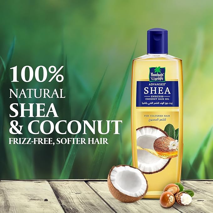 Parachute Advansed Coconut oil enriched with Shea Hair Oil| Moisturising Hair Oil|Nourishes Hair| For Frizz- Free, Soft & Shiny Hair| No Silicones & Parabens |10.1 Fl.oz-BrightBean Baby