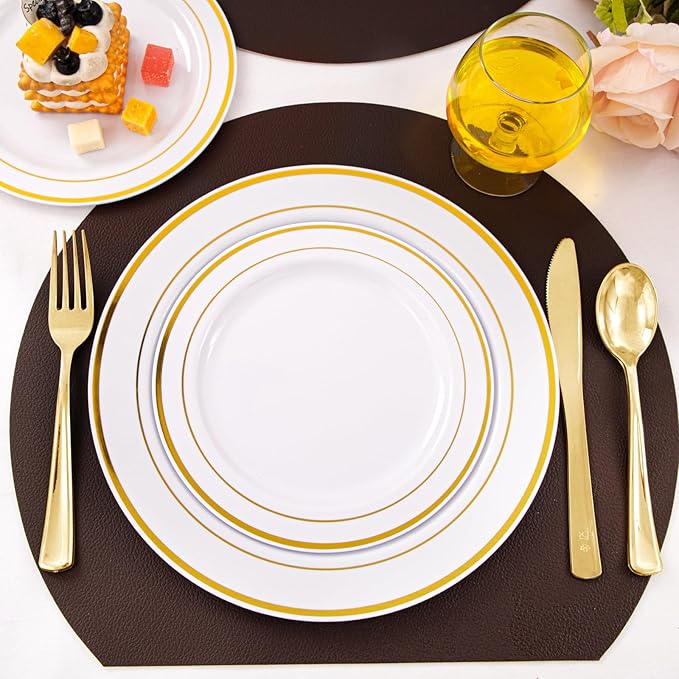 EI 360pcs Gold Plastic Silverware,Gold Silverware Disposable,Gold Forks and Spoons,Gold Cutlery include 120pcs Plastic Forks,120pcs Plastic Spoons and 120pcs Plastic Knives