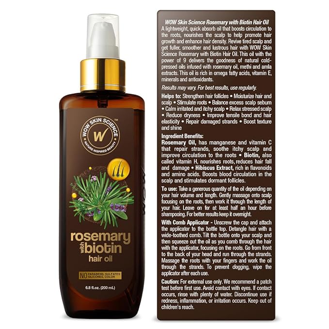 WOW Skin Science Rosemary with Biotin Hair Oil 6.8 oz-BrightBean Baby