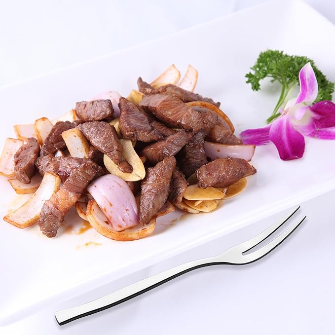 Tasting Cocktail Forks, 12-Piece Stainless Steel Fruit Forks, F