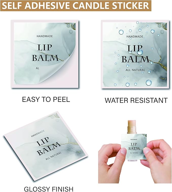 CRASPIRE Lip Balm Labels 80pcs Homemade Lip Balm Labels 2” Clear Lip Balm Labels for Tubes Printable Waterproof Lip Balm Stickers Labels for Lip Balm Handcream Candle Container（Phnom Penh Quicksand）-BrightBean Baby